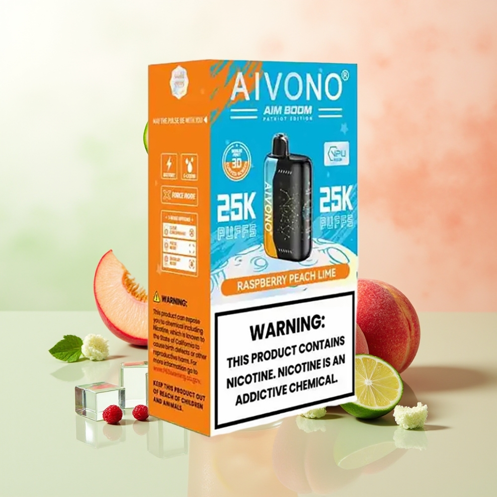 Aivono Aim Boom 25000 Züge Himbeere Pfirsich Limette 28ml 650mAh Typ-C