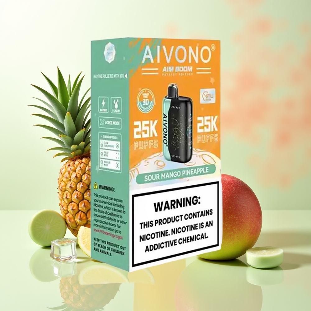 Aivono Aim Boom 25000 Züge Sauer Mango Ananas 28ml Typ-C 650mAh 1.2 Ohm Mesh