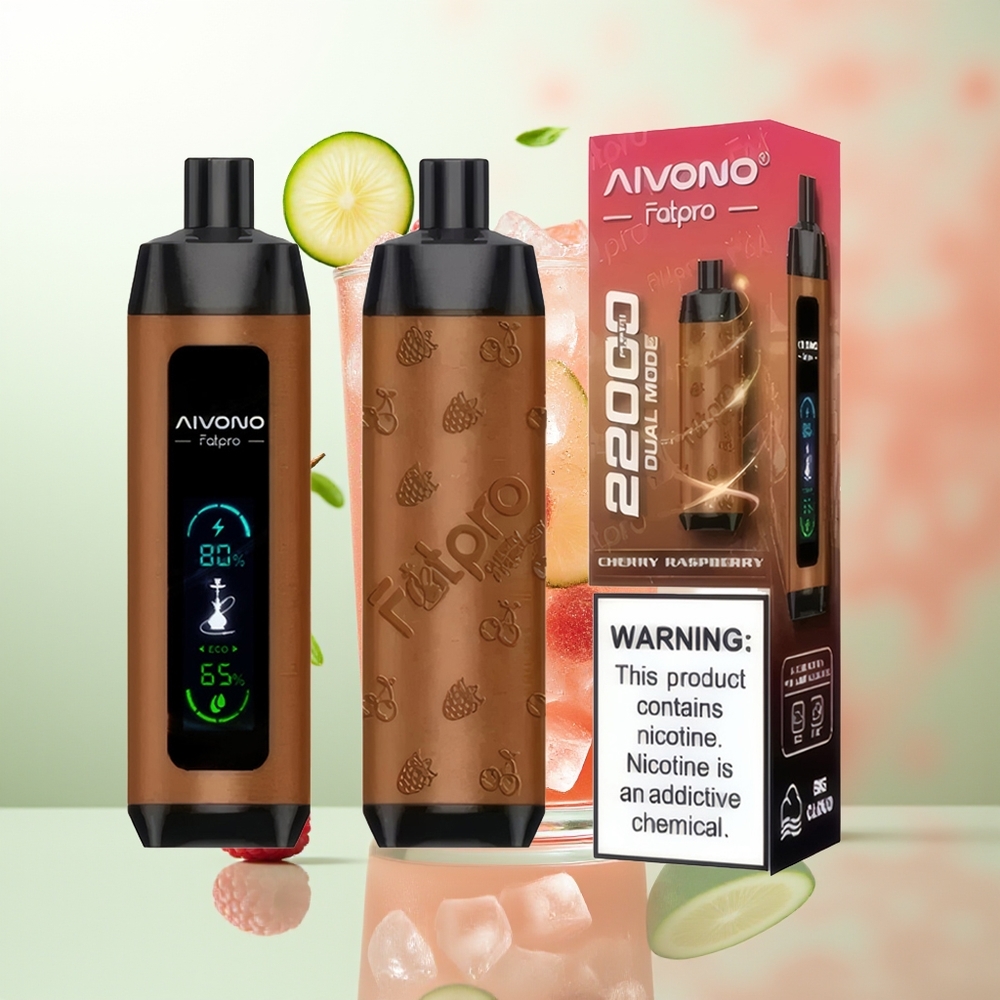 Aivono Aim Fatpro 22000 Puffs Kirsch-Himbeer Dual Mode Rechargebar Mesh Coil