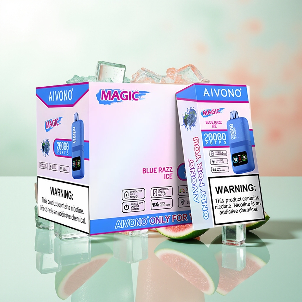 Aivono Aim Magic 20000 Züge Blaue Himbeere Eis Typ-C Aufladbar Dual Mesh Coils LCD