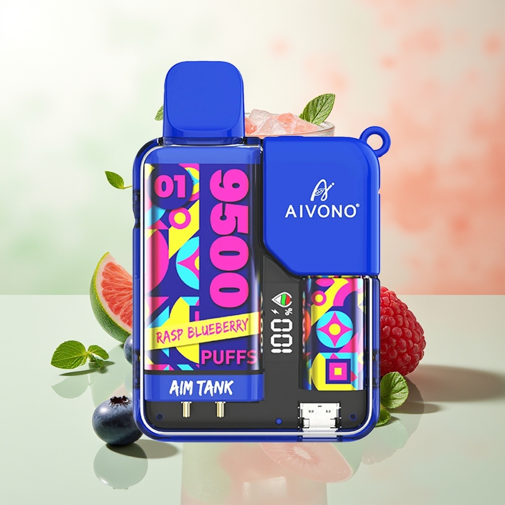 Aivono Aim-Tank 9500 Züge Himbeer-Heidelbeer 18ml 650mAh LCD Mesh