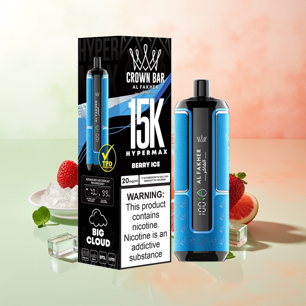 Al Fakher Crown Bar 15K Beere-Eis Hypermax Wegwerf-Vape-Kit