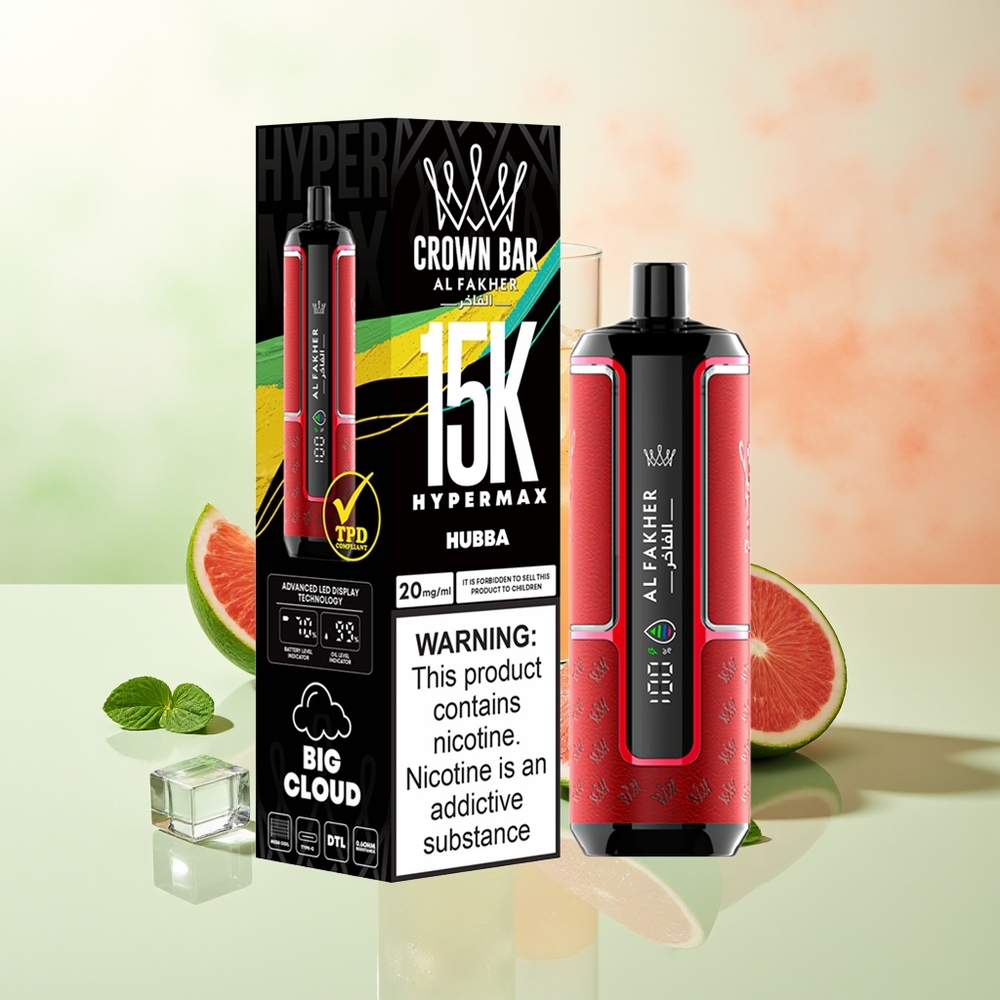 Al Fakher Crown Bar 15K Hypermax Wegwerf-Vape-Kit 22ml 600mAh Typ-C Port 6mg/ml DTL Kompakt Leicht
