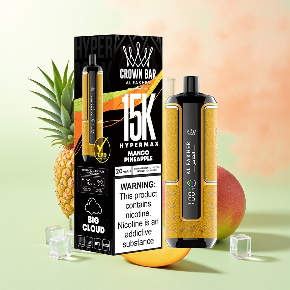 Al Fakher Crown Bar 15K Hypermax Wegwerf-Vape-Kit Mango-Ananas