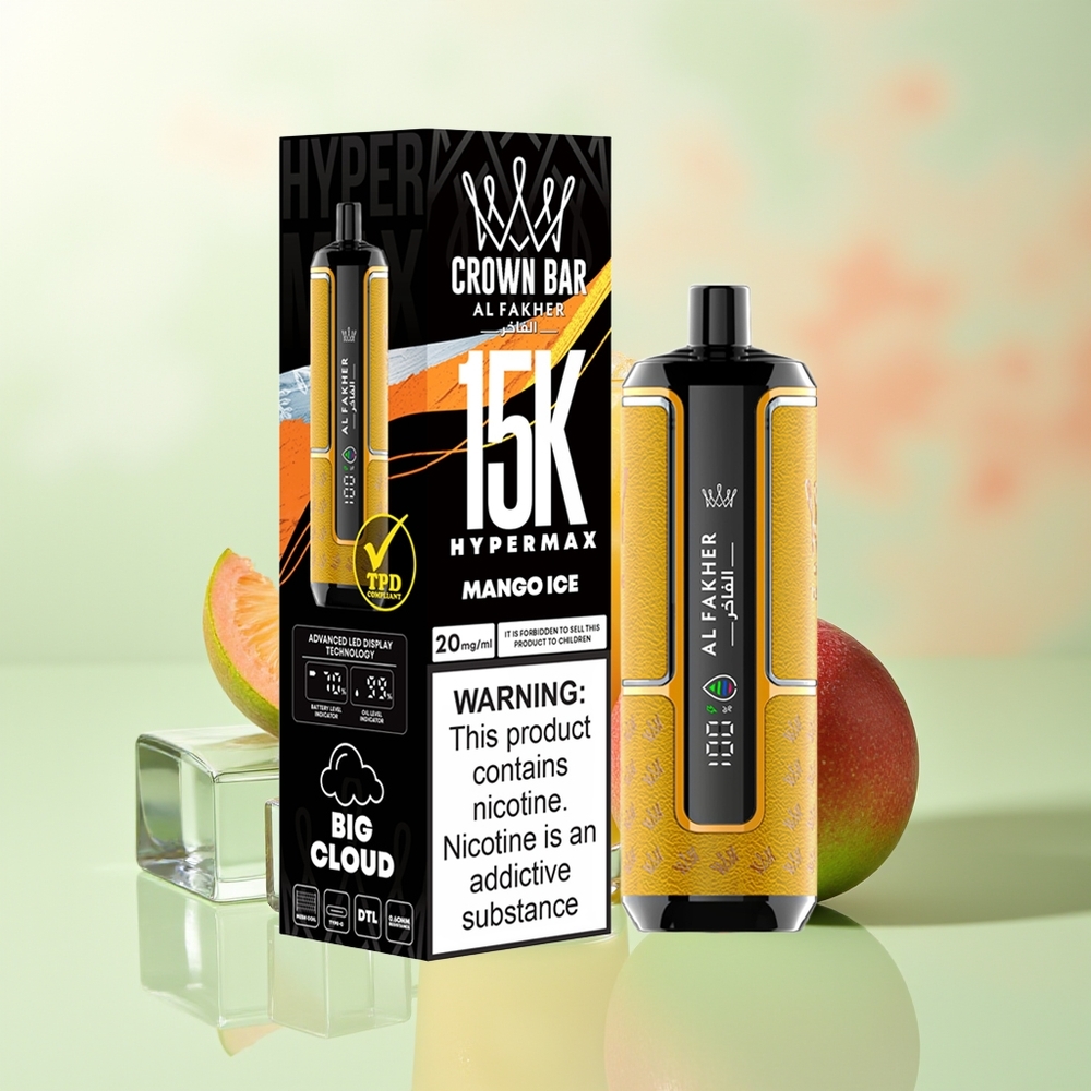 Al Fakher Crown Bar 15K Hypermax Wegwerf-Vape-Kit Mangoeis