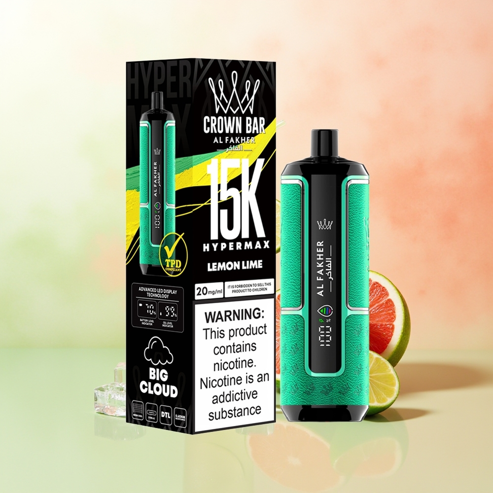 Al Fakher Crown Bar 15K Zitronenlimette Hypermax Wegwerf-Vape-Kit