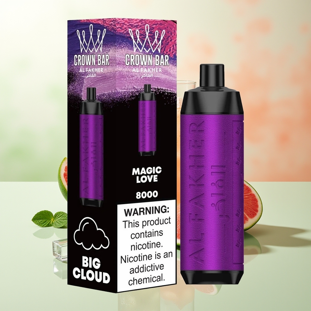 Al Fakher Crown Bar 8000 Kristall Einweg-Vape Magische Liebe 18ml 5mg Typ-C 0.6 Ohm
