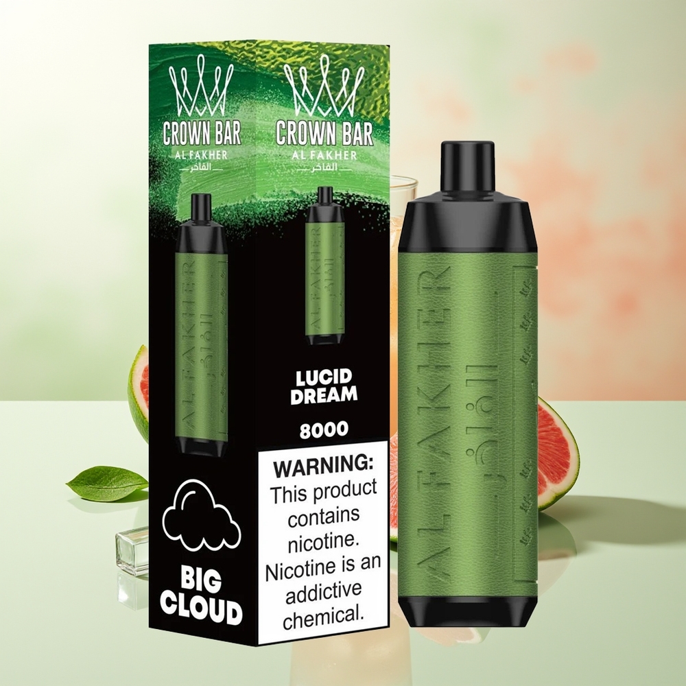 Al Fakher Crown Bar 8000 Kristall Wegwerf-Vape Luzider Traum 600mAh Typ-C 18ml 5mg 0.6Ω
