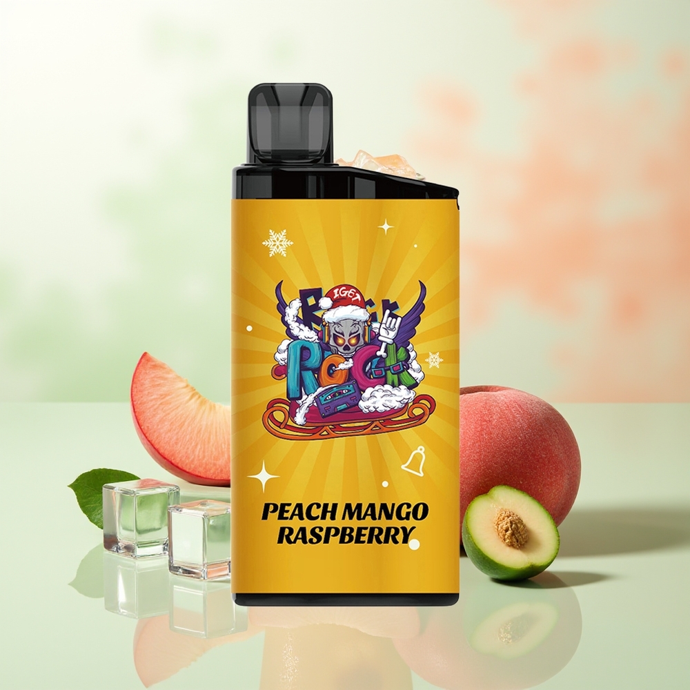 IGET Bar 3500 Puffs Pfirsich Mango Himbeere 1.2 Ohm Mesh 1400 mAh PC+ALU 78g