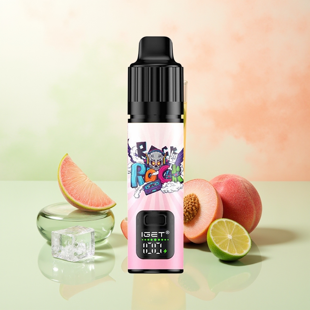 IGET BAR PLUS S3 POD 10000 Züge Pfirsich-Litschi-Limette-Eis Dampf Wiederaufladbar 950 mAh 18 ml 5% Nikotin 1.0 Ohm Mesh Coil