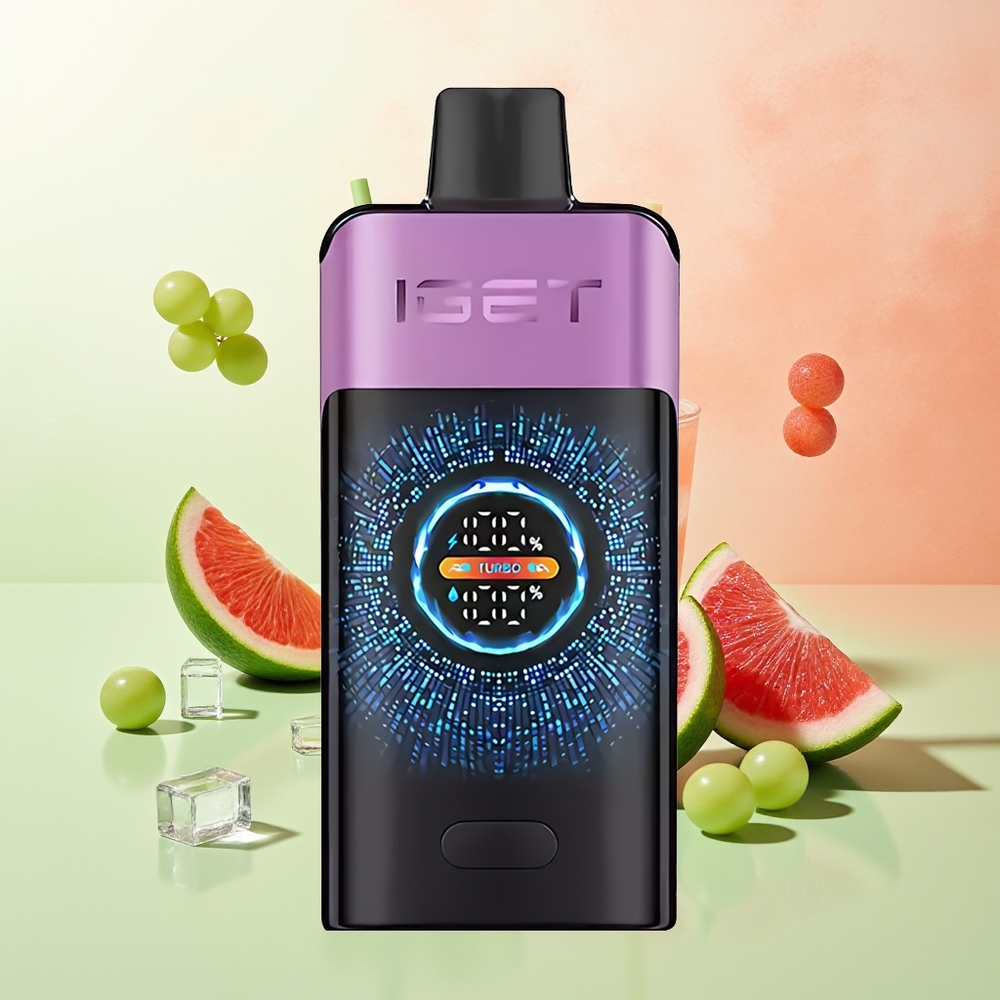 IGET ONE 12000 Züge Einweg-Vape Chupa Chups Traube mit 2700 mAh Akku und Farbdisplay