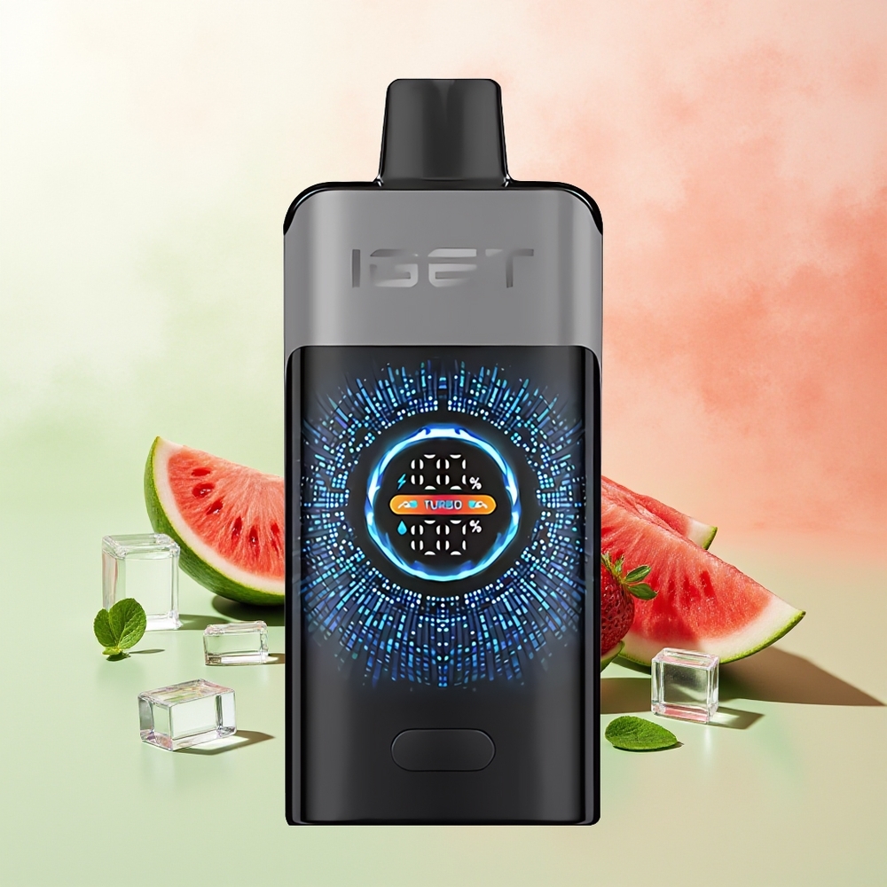 IGET ONE 12000 Züge Einweg-Vape Erdbeer-Wassermelone-Eis mit 2700 mAh Akku und Farbdisplay