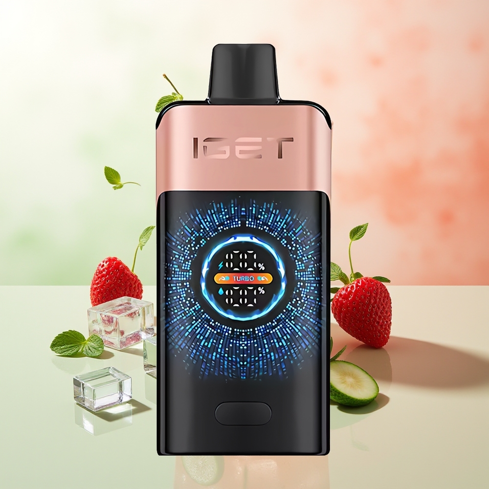 IGET ONE 12000 Züge Erdbeere Himbeere Einweg-Vape PCTG+ALU+PC 2700 mAh Dual Mesh Coil Curved Color Screen