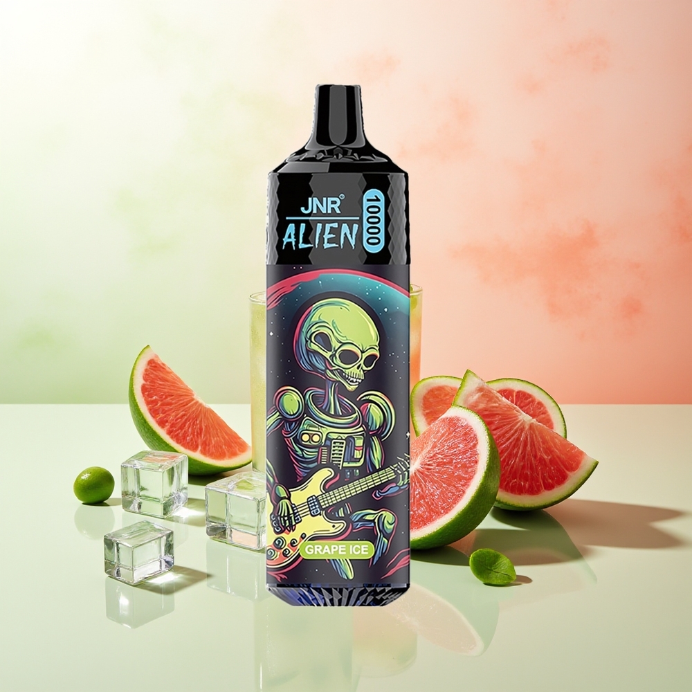 JNR Alien 10000 Züge Trauben Eis mit RGB-LED, Typ-C Schnellladung und 20ml E-Liquid