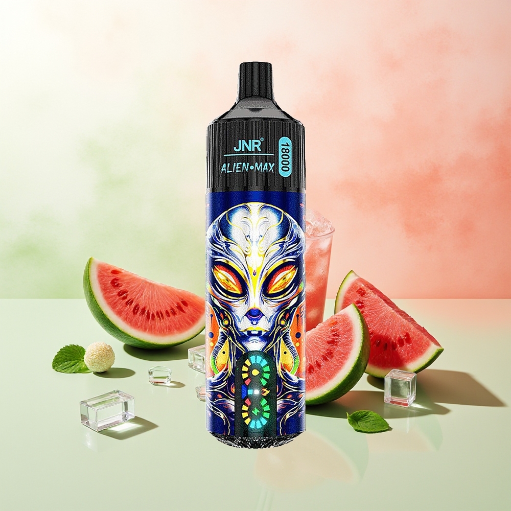 JNR Alien Max 18000 Züge Erdbeer-Wassermelone Bubblegum Dual Mesh Coil LED Display 28ml Typ-C
