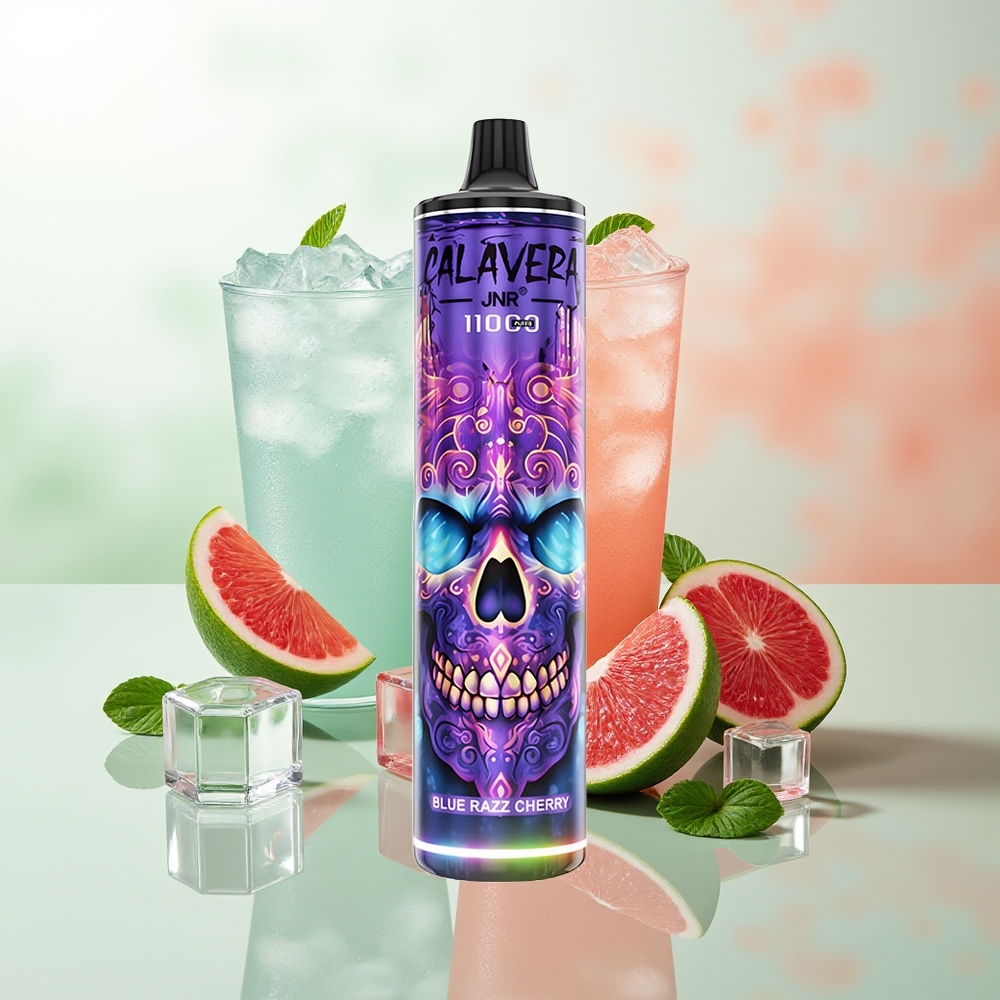 JNR Calavera 11000 Puffs Blaue Himbeere Kirsche Typ-C 850mAh 21ml 1.0ohm Mesh