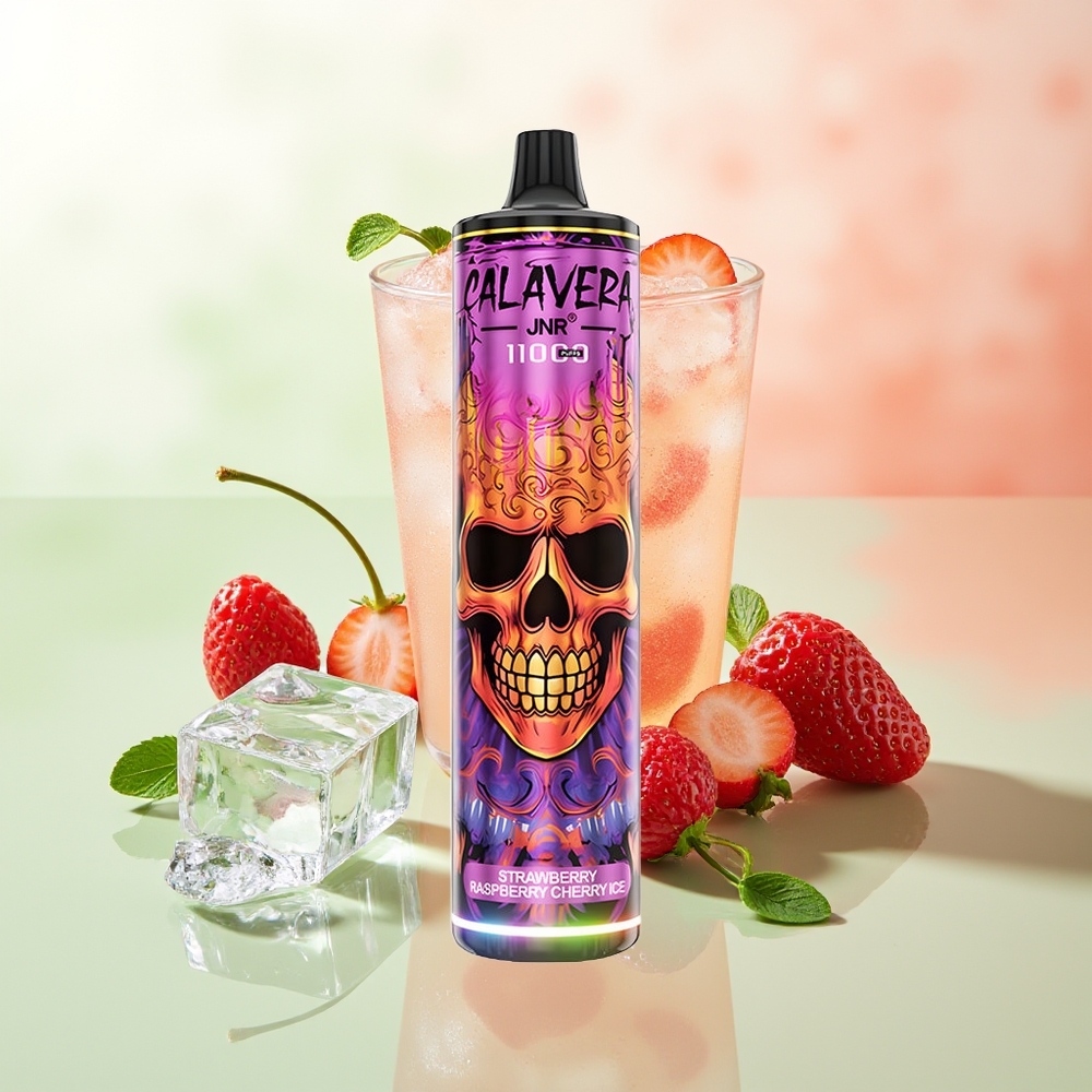 JNR Calavera 11000 Züge Erdbeere Himbeere Kirsche Eis Typ-C 850mAh 21ml 1.0ohm Mesh