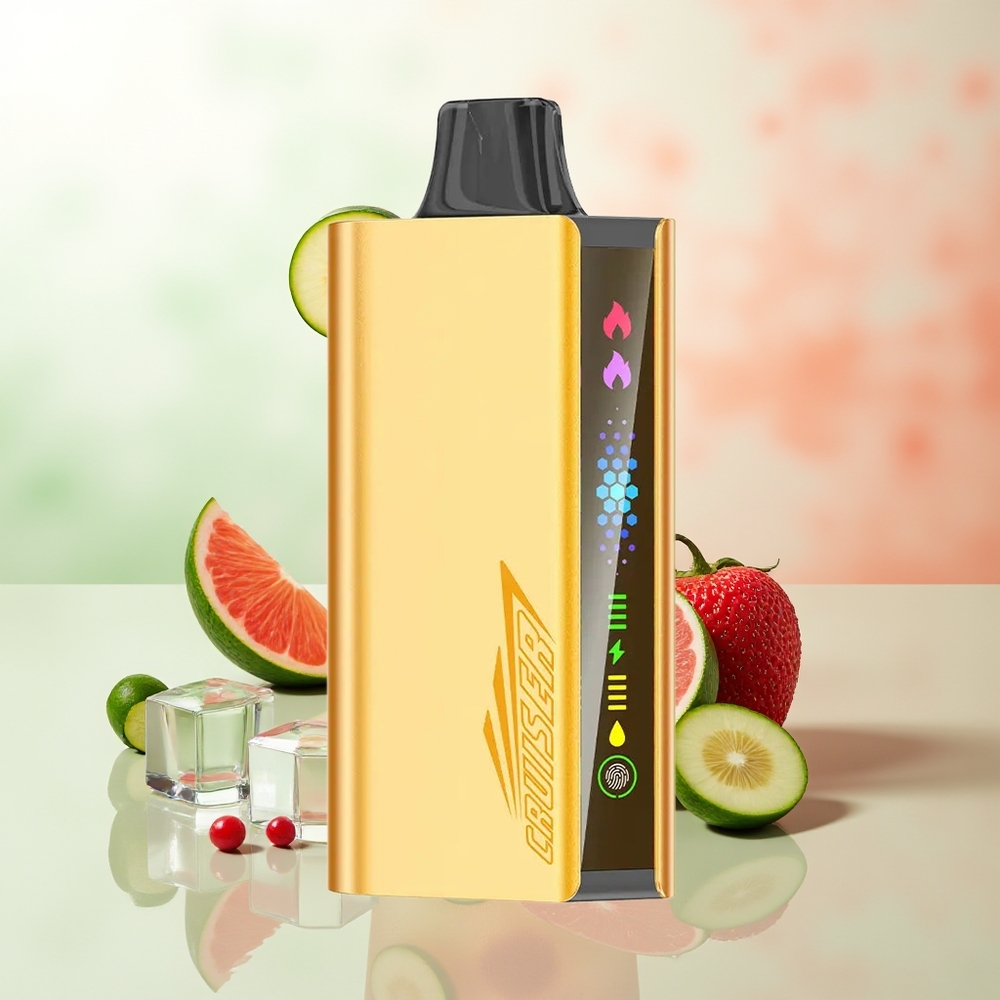 JNR Cruiser 12000 Züge Mischbeeren No-Charge Einweg-Vape mit 3500 mAh Akku 25ml E-Liquid Dual Mesh Coil Animation Display Aluminiumgehäuse