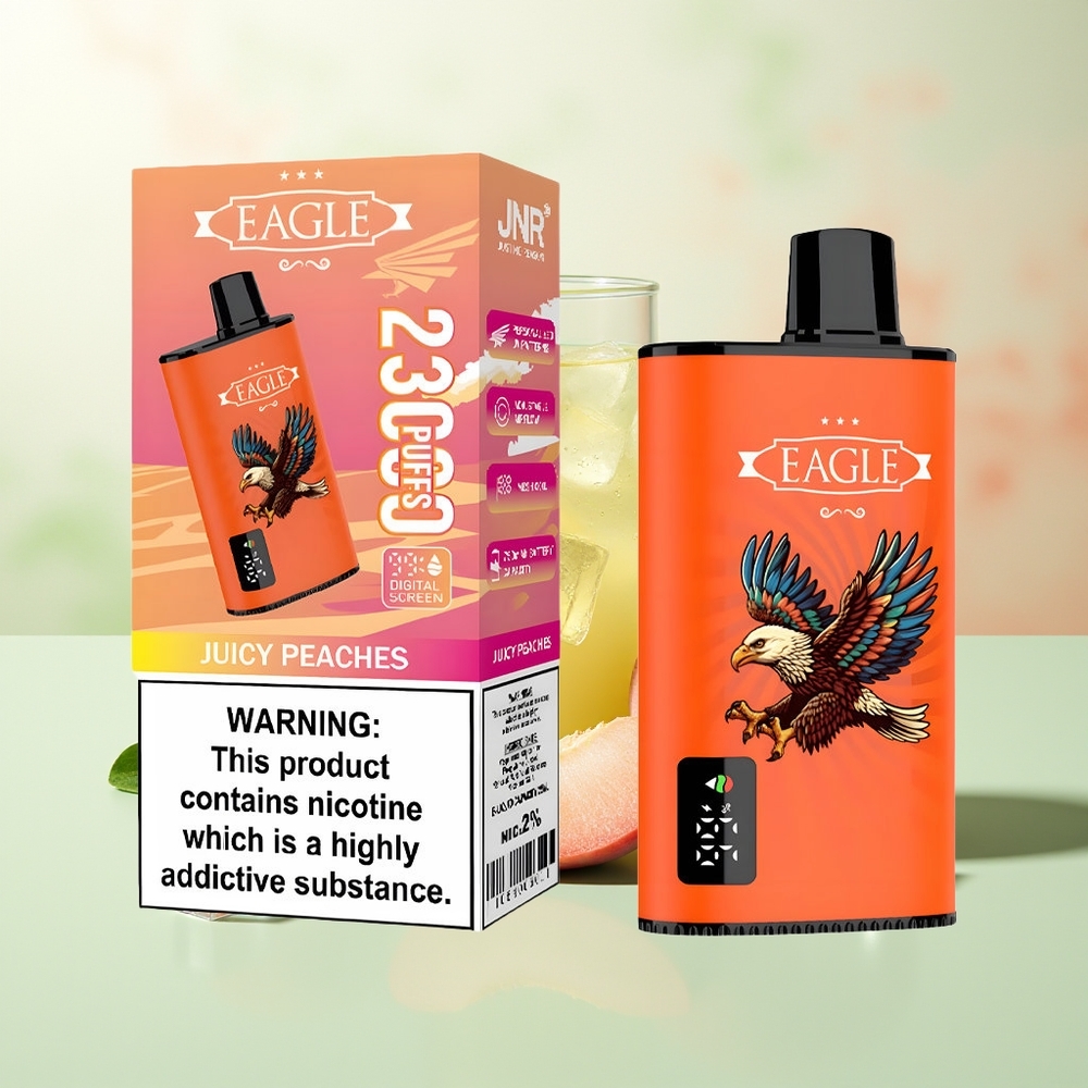 JNR EAGLE Smart 23000 Puffs Digital Mesh Sauftige Pfirsiche mit 750mAh Akku & Typ-C Ladeanschluss