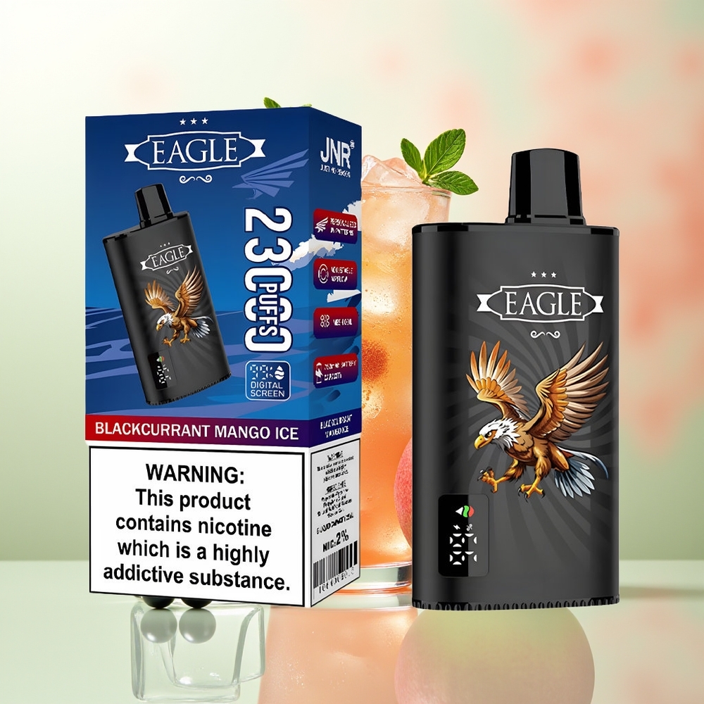 JNR EAGLE Smart 23000 Puffs Digital Mesh Schwarzbeere Mango Eis Adjustable Airflow