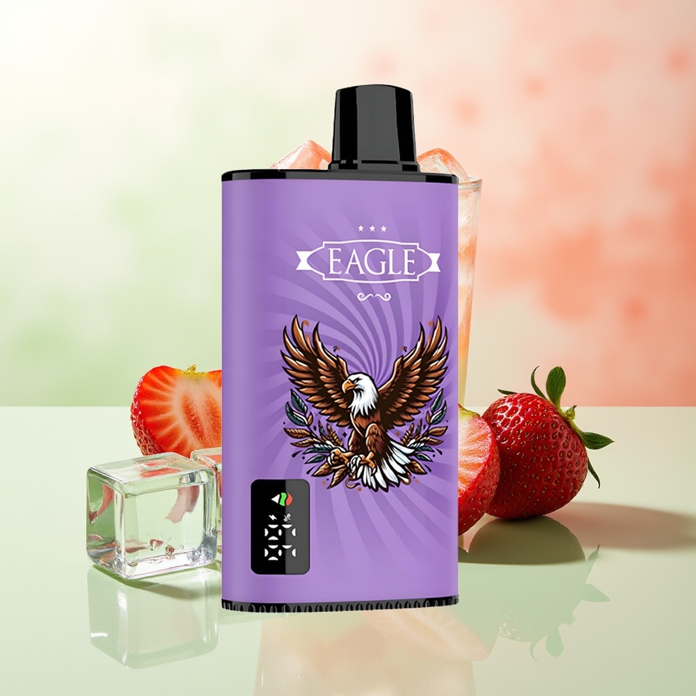 JNR EAGLE Smart 23000 Züge Erdbeer-Eis Digital Bildschirm 1.0ohm Mesh Coil Einstellbare Luftströmung 750mAh Typ-C 25ml