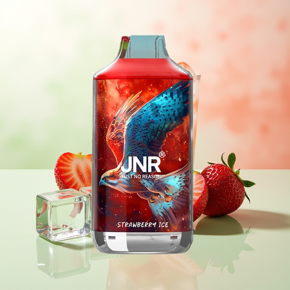 JNR Falcon 16000 Züge Erdbeer-Eis 850 mAh 22ml Dual Mesh Coil Typ C & Lightning Smart LED Display 0% 2%