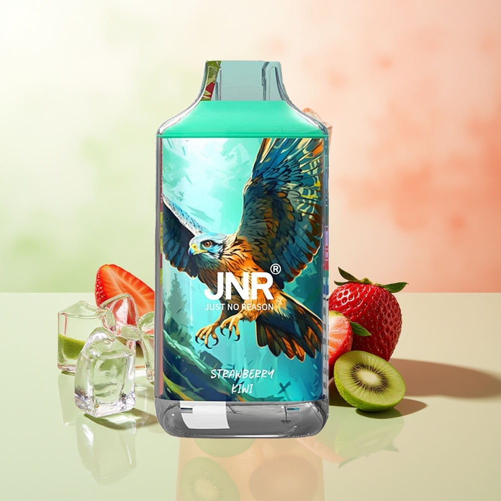 JNR Falcon 16000 Züge Erdbeer-Kiwi 850mAh 22ml Dual Mesh Coil Typ C & Lightning Smart LED 0% 2%