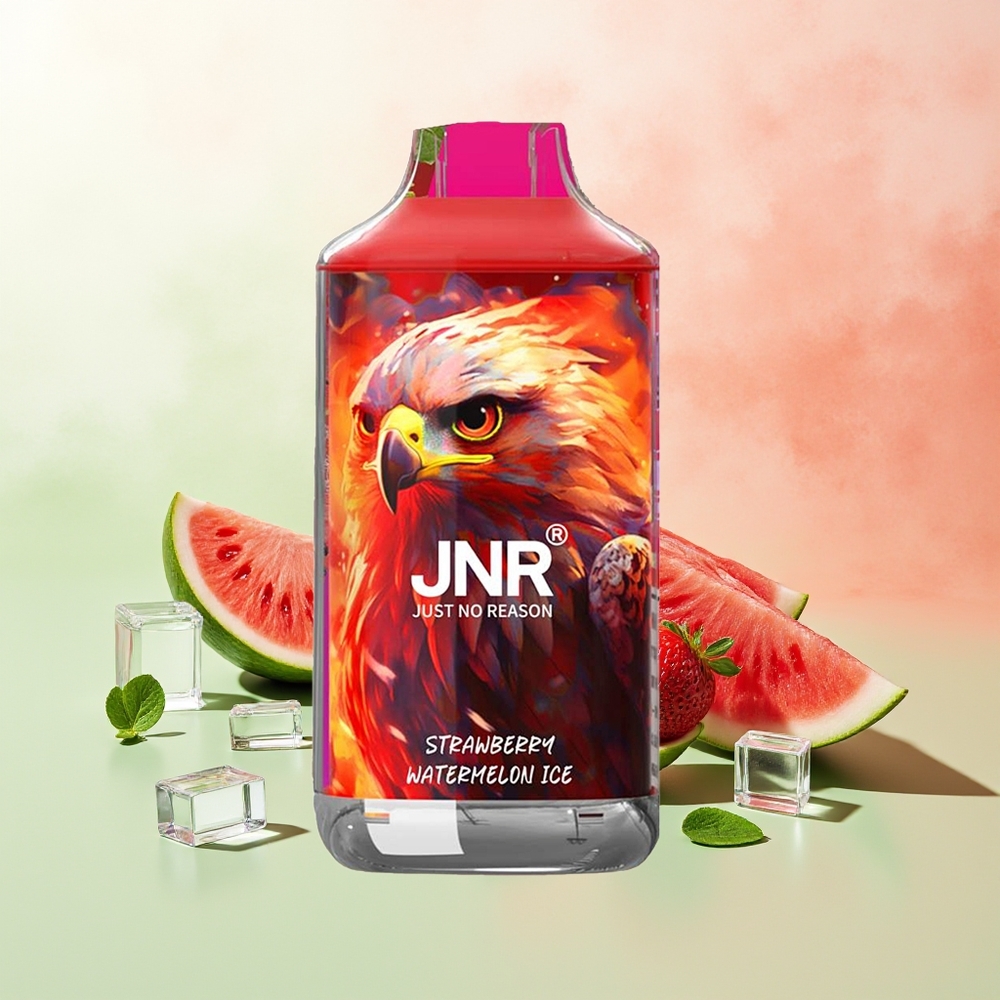 JNR Falcon 16000 Züge Erdbeer-Wassermelone-Eis 850mAh 22ml Dual Mesh Coil Typ C & Lightning Smart LED Display 0%2%