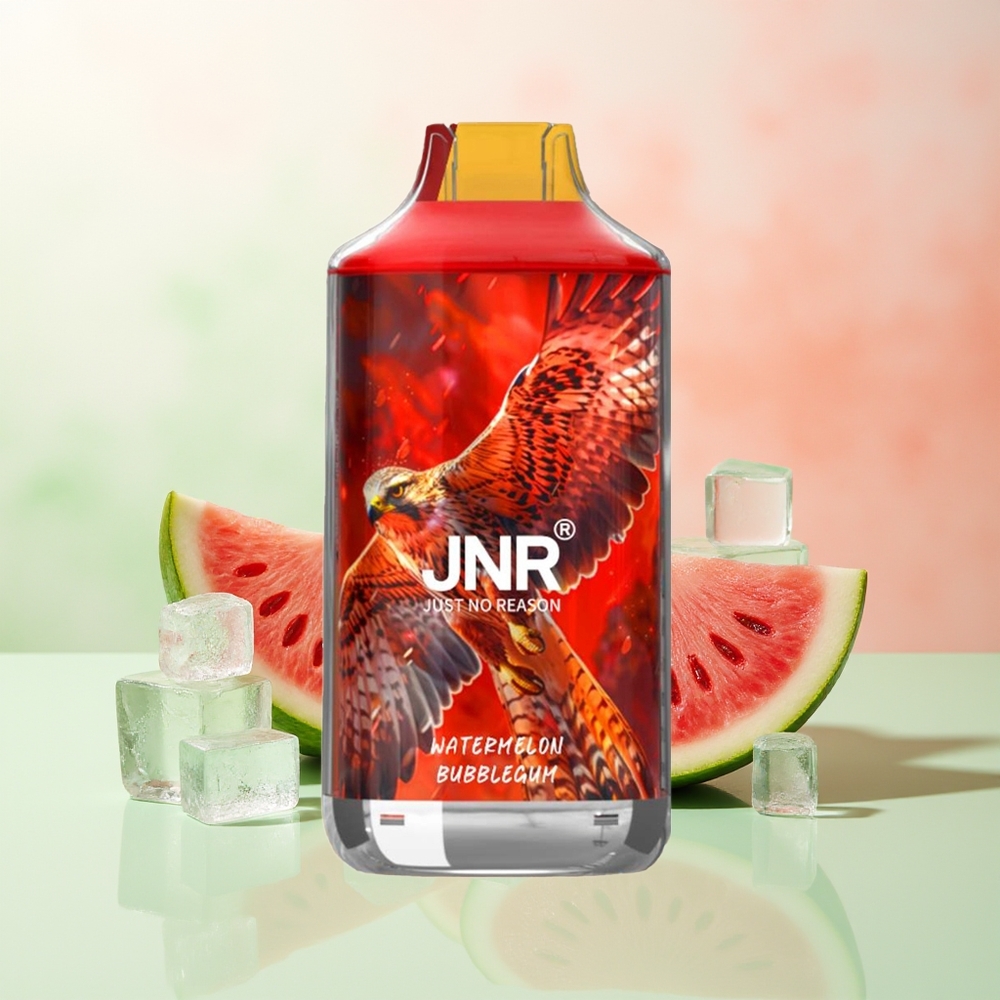 JNR Falcon 16000 Züge Wassermelone Bubblegum 850 mAh 22ml Dual Mesh Coil Typ C & Lightning Smart LED Display 0% 2%