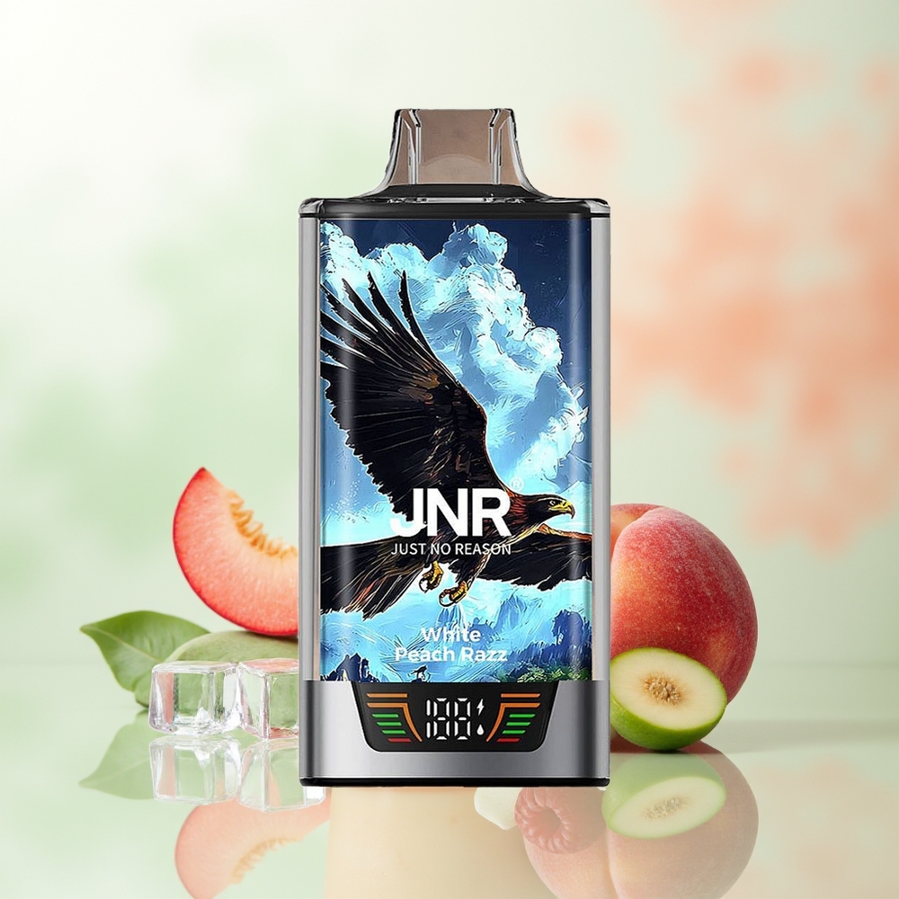 JNR Falcon Pro 28000 Weißer Pfirsich Himbeere 30ml 950mAh Dual Mesh Smart Display USB-C MTL
