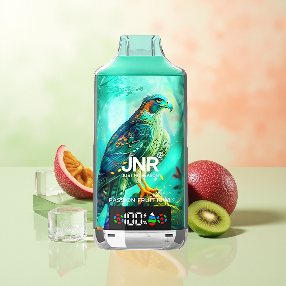 JNR Falcon X 18000 Züge Passionsfrucht Kiwi 750mAh 24ml Dual Mesh Coil Typ-C Schnellladung Digitalanzeige 0%2%5%