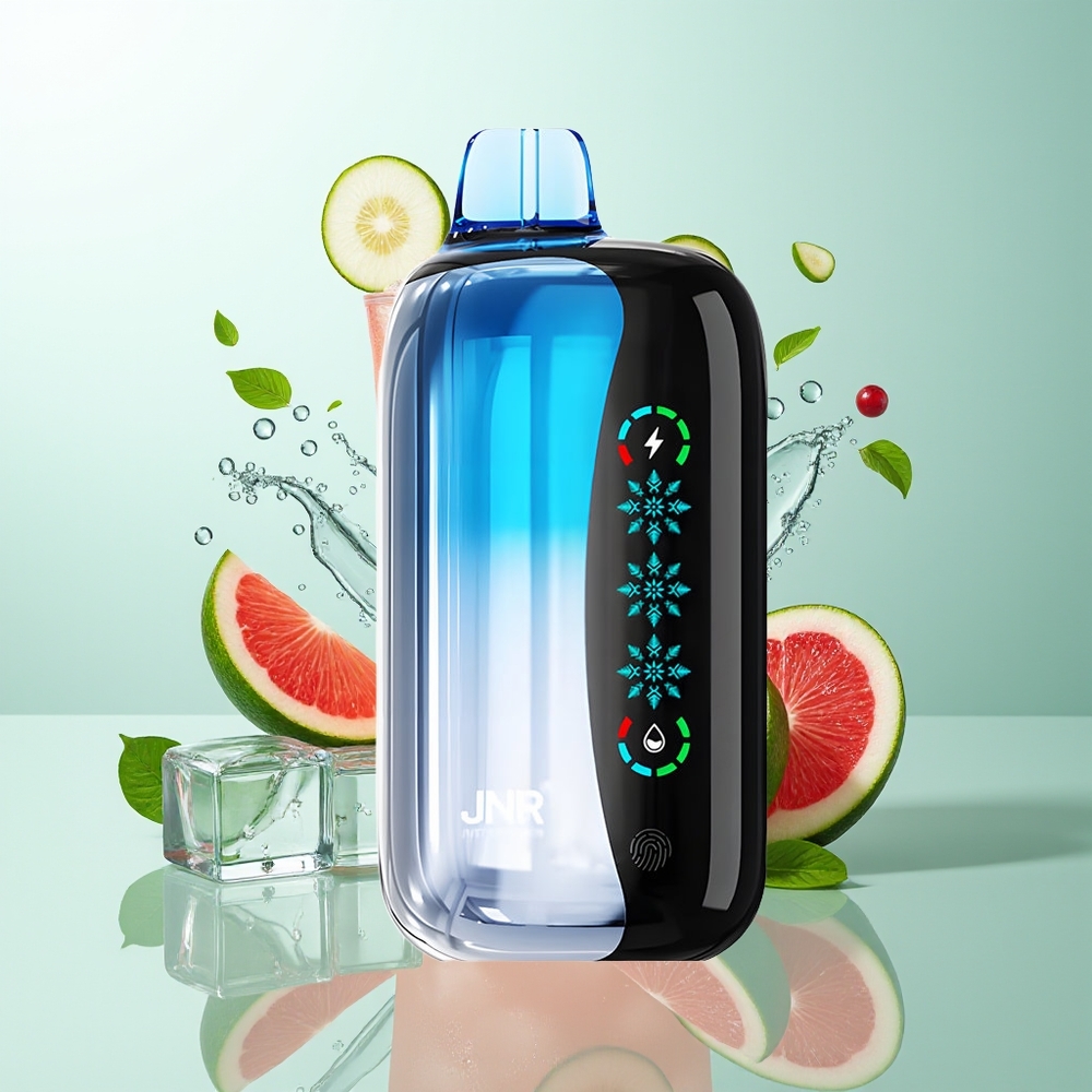 JNR Flex Ice 21000 Züge Blau-Kirsche-Explosion Eislösbar 26ml Berührungsbildschirm Dual-Mesh Typ-C