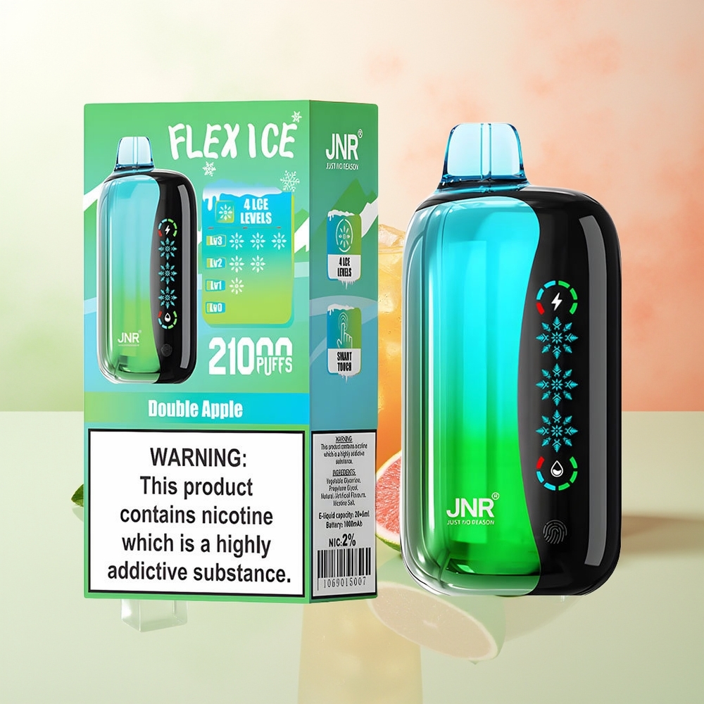 JNR Flex Ice 21000 Züge Doppel Apfel Verstellbarer Luftstrom Touchscreen Dual Mesh Typ-C