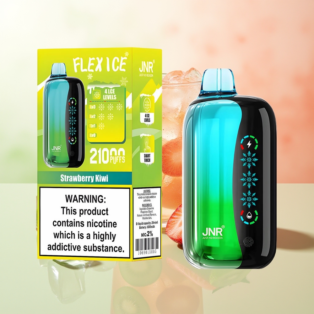 JNR Flex Ice 21000 Züge Erdbeer-Kiwi Eistemperatur Anpassbar 26ml Dual-Mesh Berührungsbildschirm