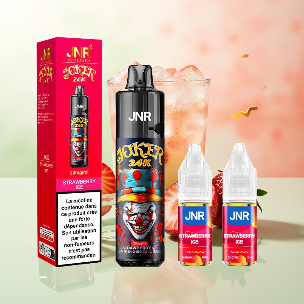 JNR Joker 24000 Züge Erdbeer-Eis 2+10ml Nachfüllbar 800mAh Typ-C
