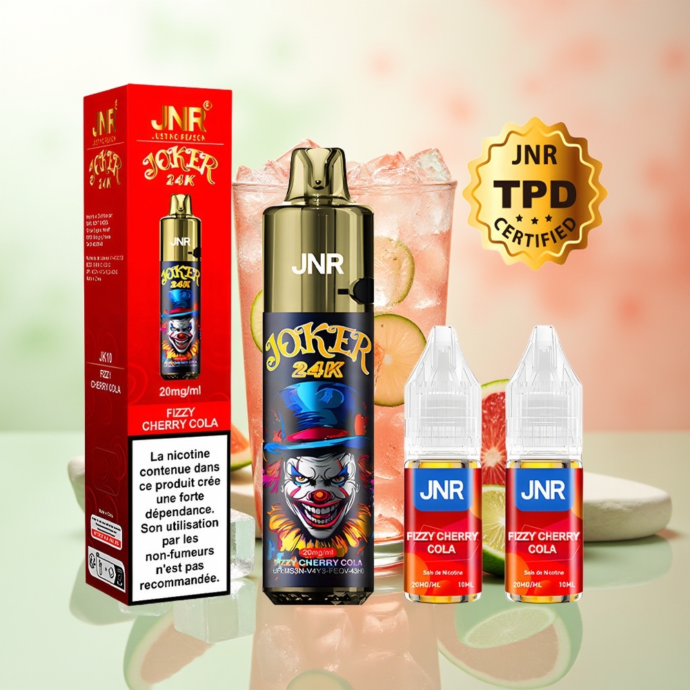 JNR Joker 24K Züge Fizzy Kirsch-Cola Refillable Pod Typ-C Ladung 800mAh