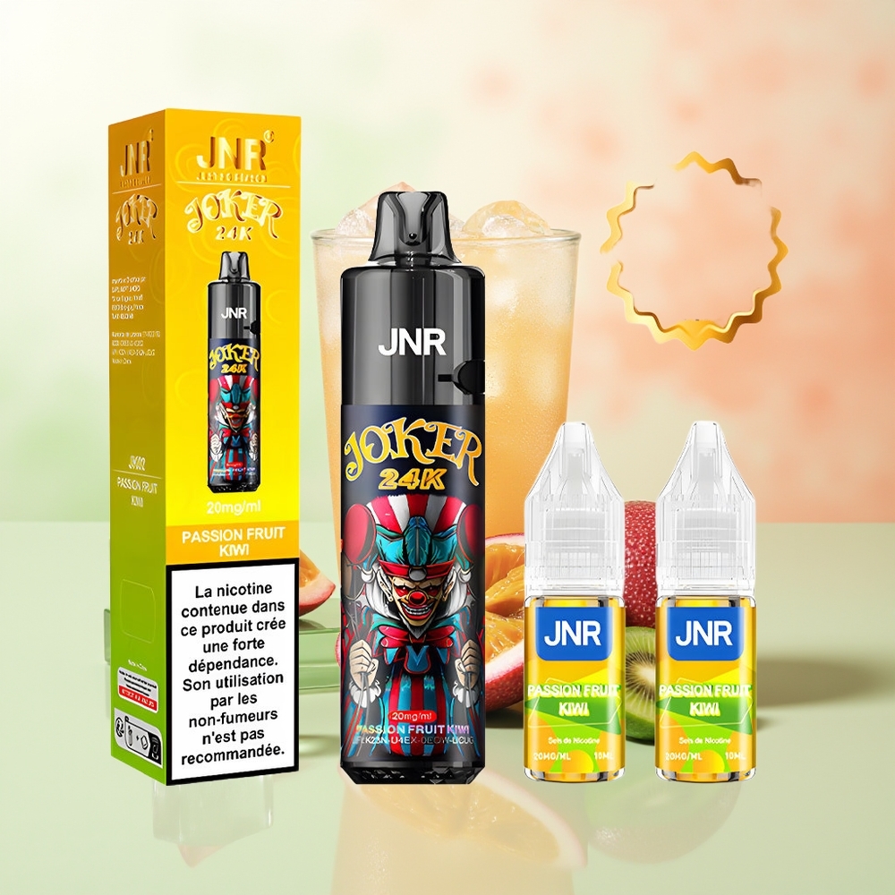 JNR Joker 24K Züge Passionsfrucht Kiwi Refillbar 10ml 800mAh Typ-C
