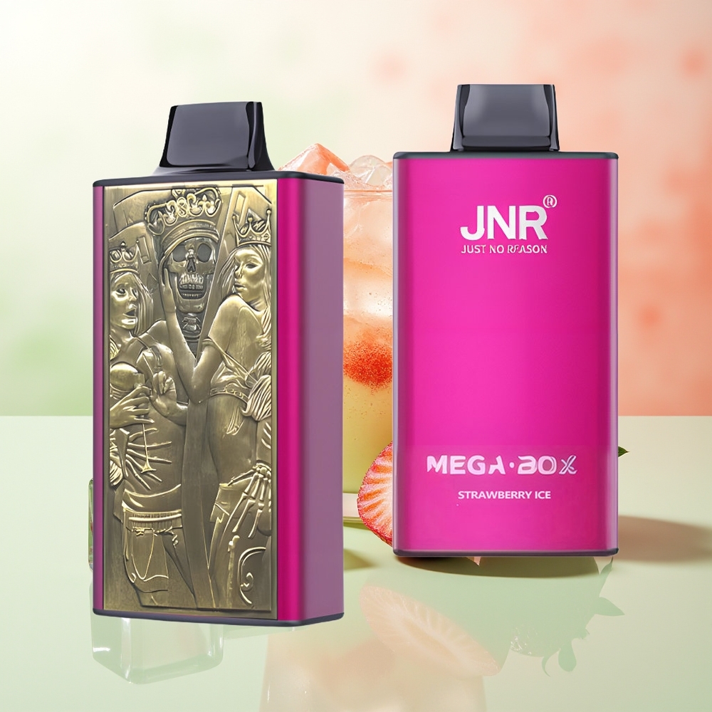 JNR Mega Box 25000 Züge Erdbeer-Eis Dual Mesh Typ-C 30ml