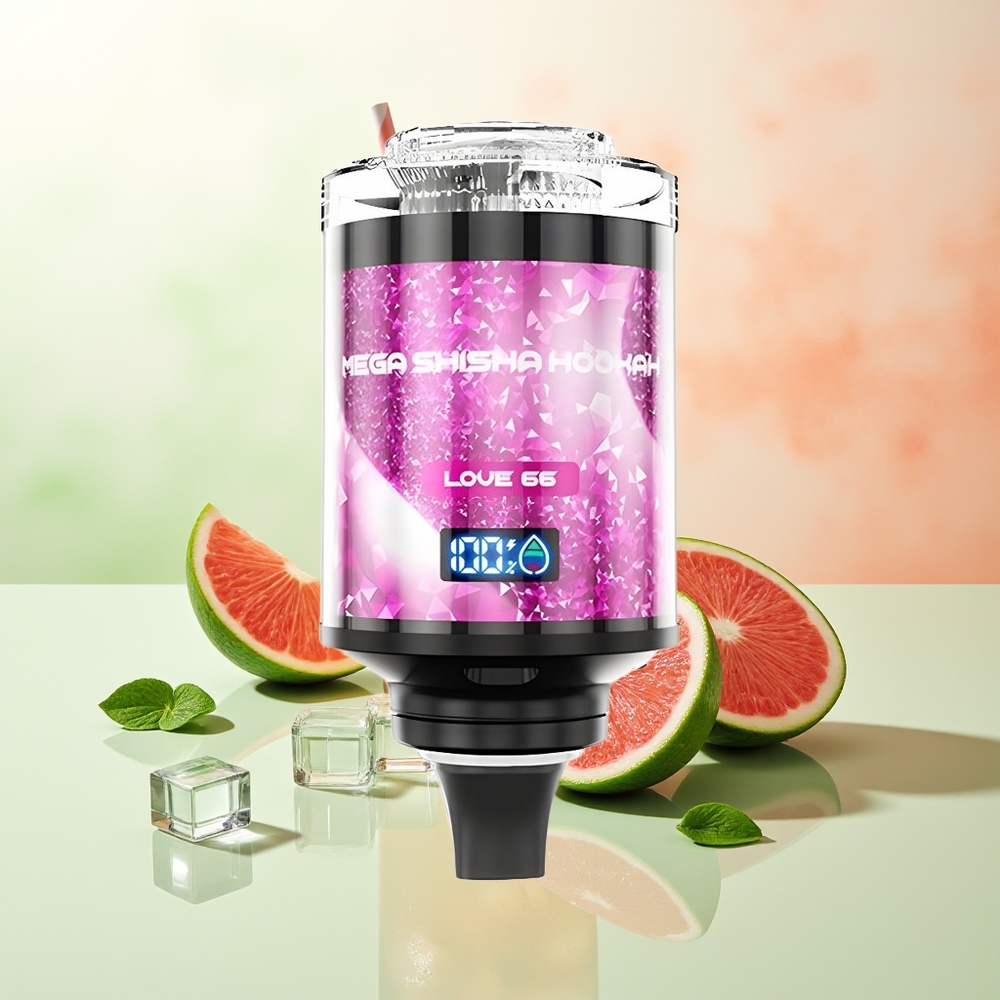 JNR Mega Shisha Hookah 100K Liebe 66 Typ-C Schnellladung 2200mAh Interaktiver Smart Bildschirm 60ml E-Liquid