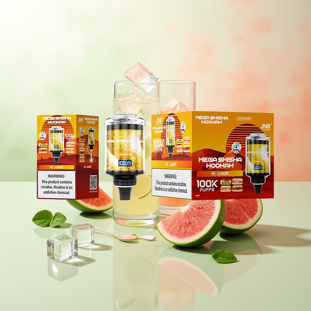 JNR Mega Shisha Hookah 100K Mi Amor Desktop Kompatibel Interaktiver Smart Bildschirm Einstellbarer Luftstrom Typ-C Schnellladung