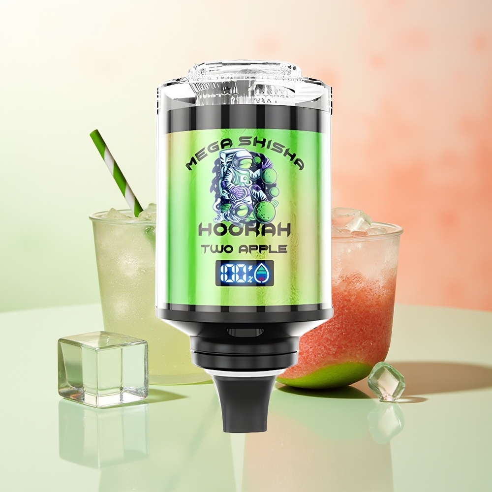 JNR Mega Shisha Hookah 100K Zwei Apfel 70.2mmx270mmx143.2mm 2200mAh Typ-C Interaktives Smart Display Einstellbarer Luftstrom