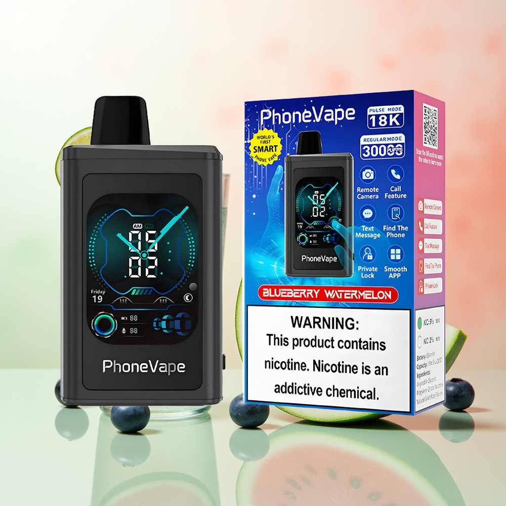 JNR PhoneVape 30000 Züge Blaubeere Wassermelone Turbo Modus App Gest
