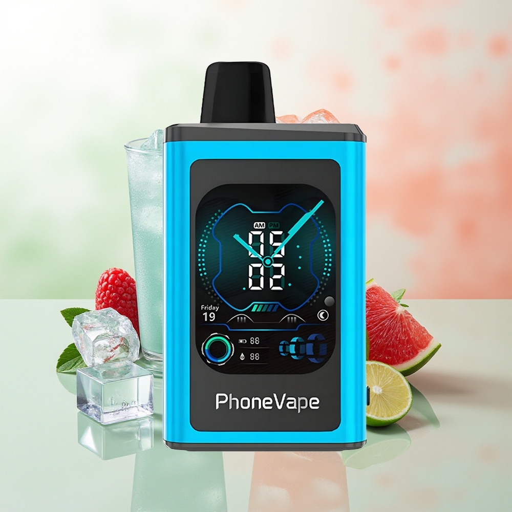JNR PhoneVape 30000 Züge Blaue Himbeere Eis Typ-C Aufladbar Turbo App Gest