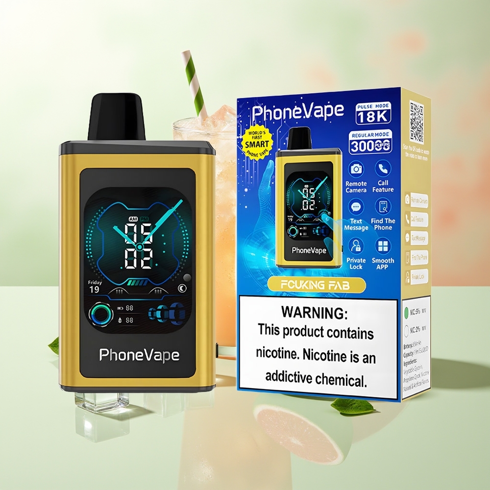 JNR PhoneVape 30000 Züge Fucking Fab Turbo Modus App-Gesteuert Typ-C Aufladbar Vollbildschirm 2%5% Nikotin