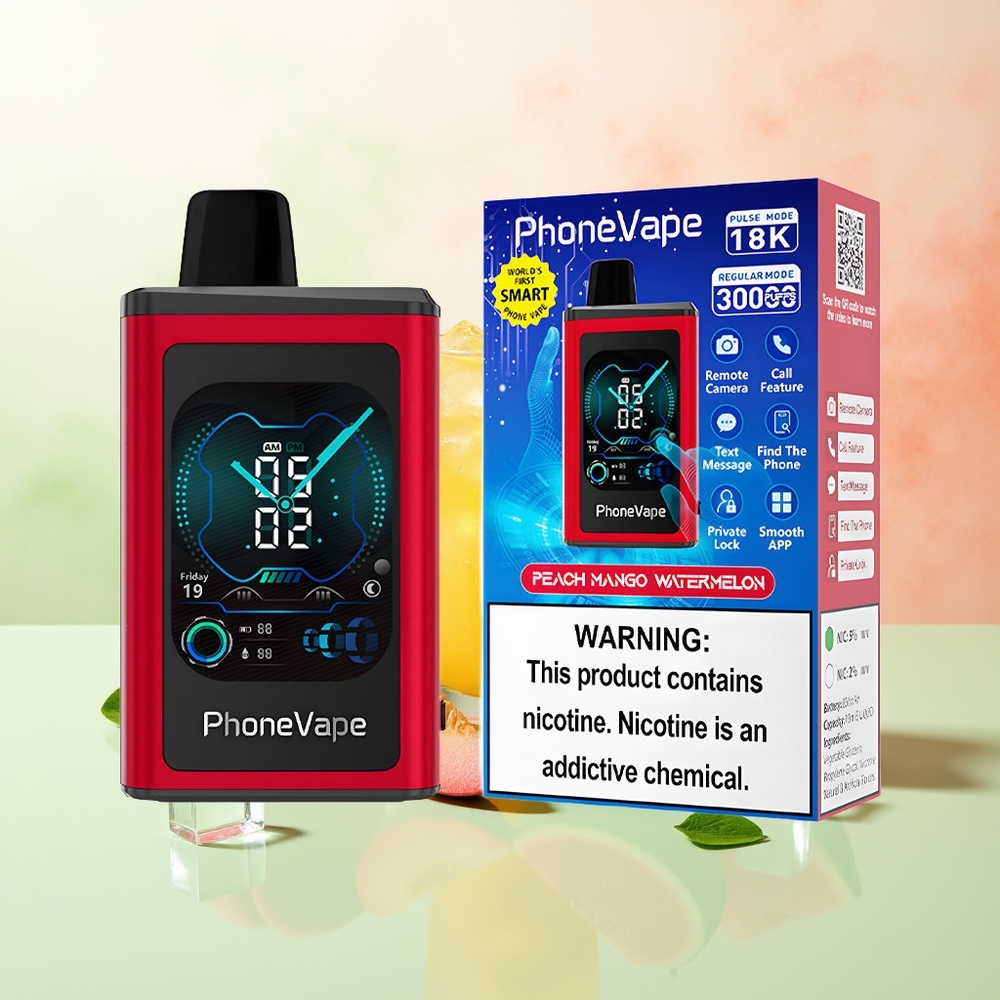 JNR PhoneVape 30000 Züge Pfirsich Mango Wassermelone Turbo Typ-C App Steuerung Vollbildschirm