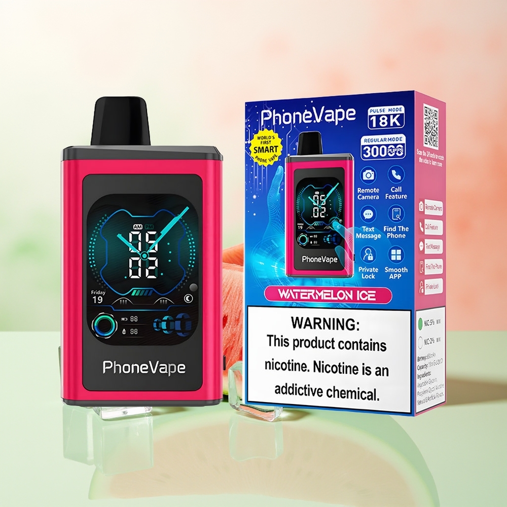 JNR PhoneVape 30000 Züge Wassermelone Eis Typ-C Wiederaufladbar Turbo App Steuerung Vollbildschirm