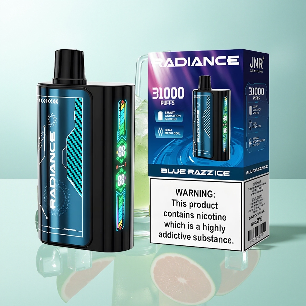 JNR Radiance 31000 Züge Blaue Himbeere Eis Dual Mesh 28ml Typ-C