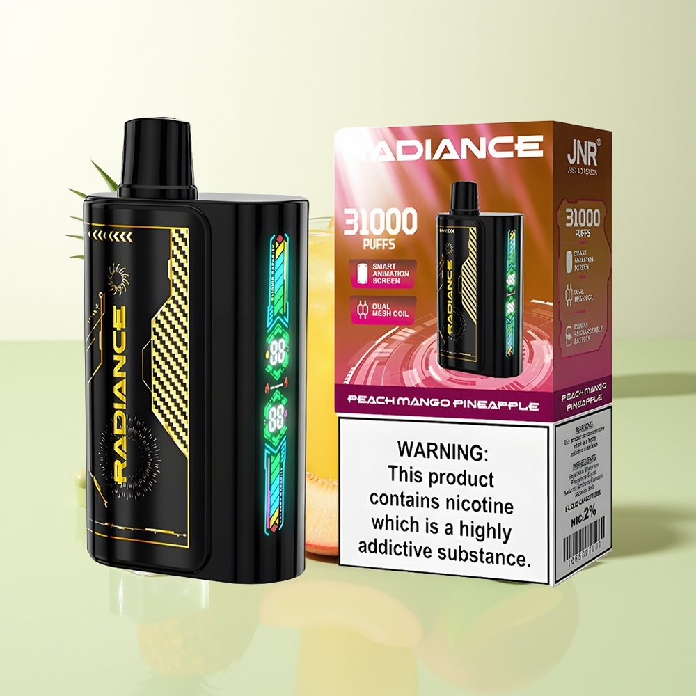 JNR Radiance 31000 Züge Pfirsich Mango Ananas Dual Mesh Coil Typ-C