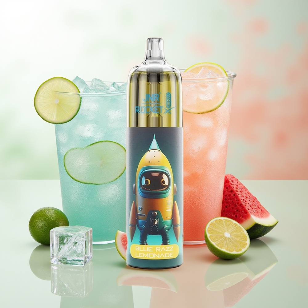 JNR Rocket-X 12400 Züge Blaue Himbeere Limonade Einstellbarer Luftstrom RGB-Mesh 1.2Ohm 850mAh Typ-C