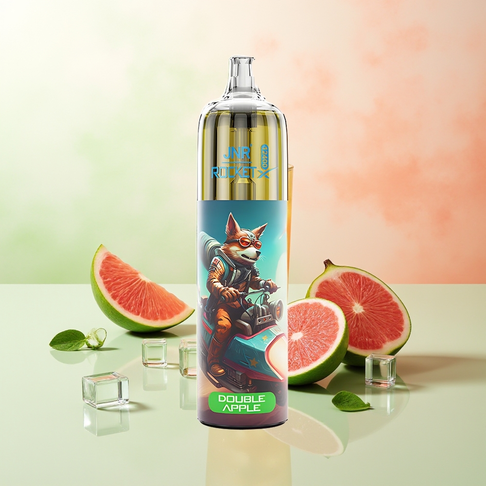 JNR Rocket-X 12400 Züge Doppelapfel Verstellbarer Luftstrom RGB 1.2ohm Mesh 850mAh 25ml Typ-C